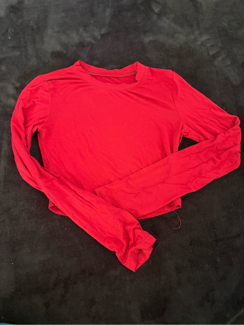 Red Long-Sleeve Crewneck Women's Top